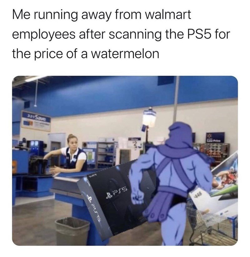 person-running-away-walmart-employees-after-scanning-ps5-price-watermelon-3215ave-448 Monday Memes