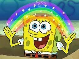 SpongeBob Rainbow Fake Enthusiasm Spongebob memes